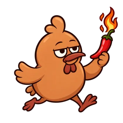 Chickentopia Vogel mit feuriger Chili