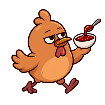 Chickentopia Vogel mit Sweet-Chili-Sauce